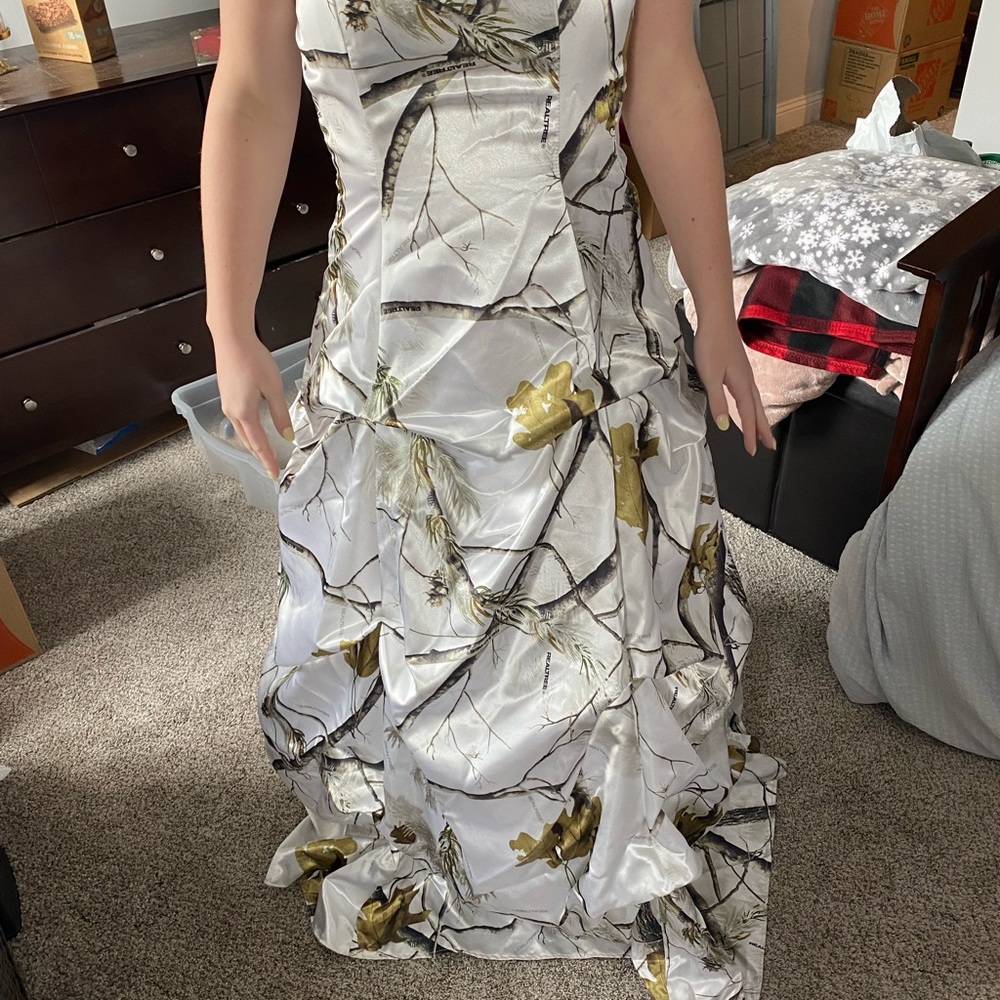 White camo dress
